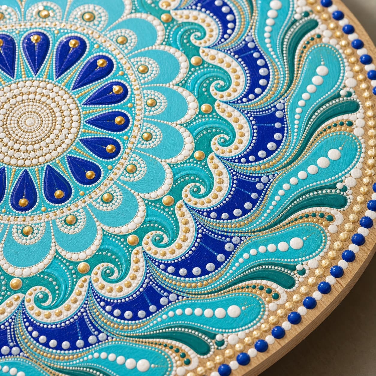 Detalle de ondas y puntillismo de Marea Turquesa