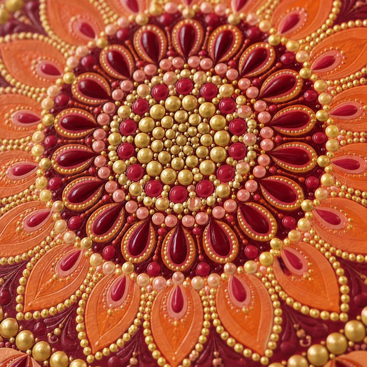 Detalle de pétalos y puntos coral de Sol de Granada